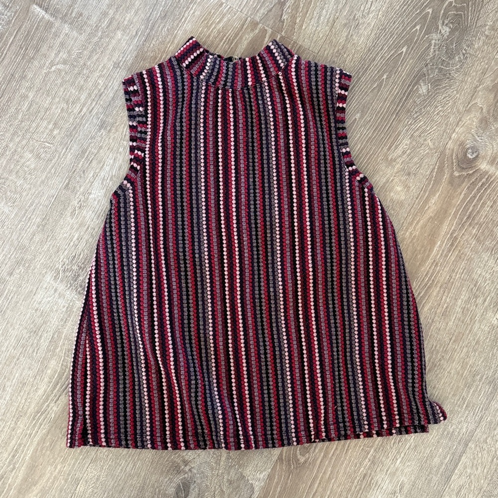 Anthropologie Postmark Dot Textured Mock-neck Sleeveless Top medium